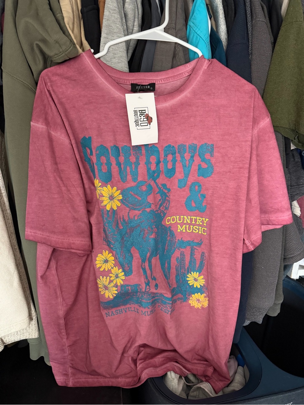 Cowboys & Country Music' Graphic Tee - Pink